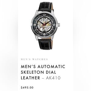 Akribos XXIV Black‎ Leather Chronograph Watch